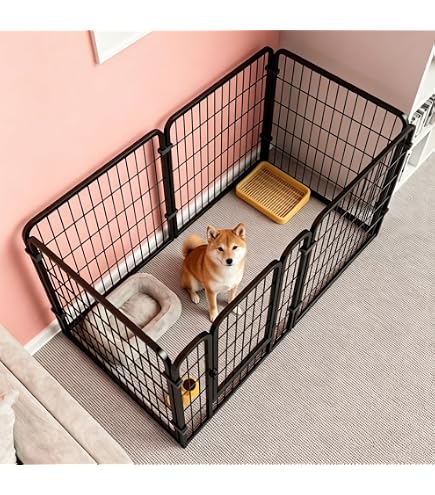 Amazon | ペットサークル 犬 ペットフェンス サークルケージ ドア付き